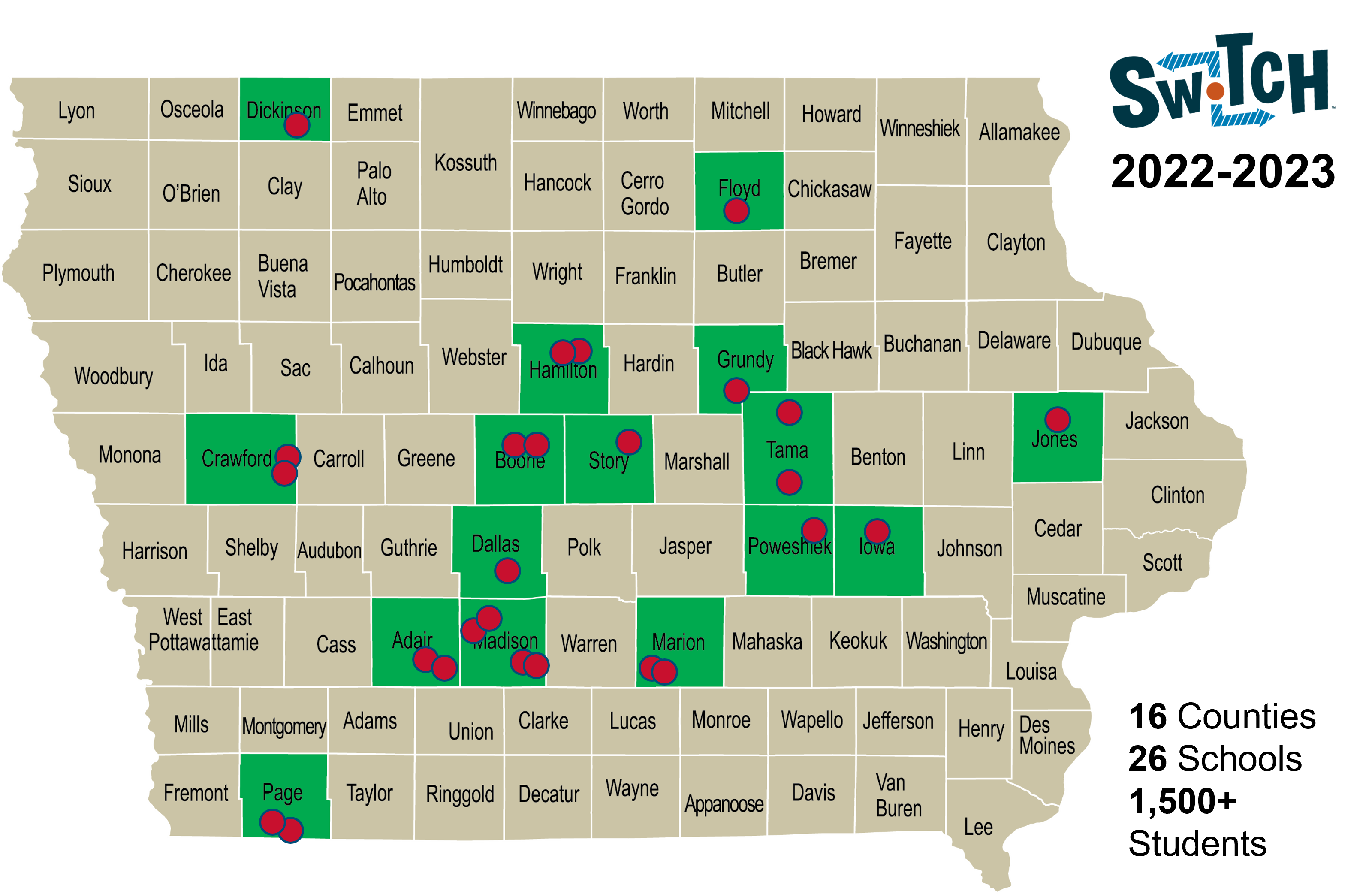 SWITCH School map 2022-23