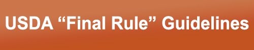 USDA Final Rule Guidelines rule
